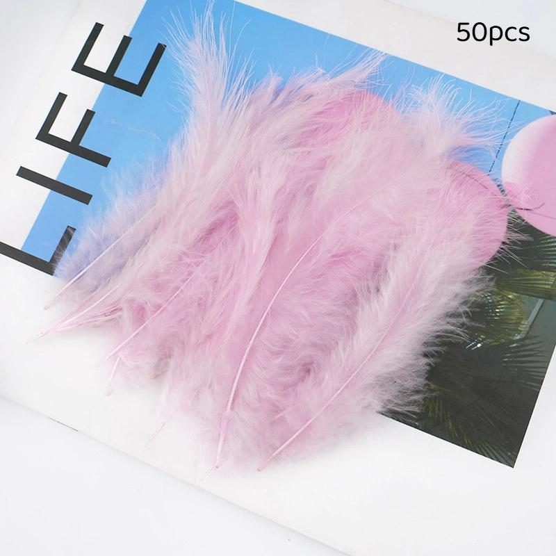 50Pcs Premium Soft Turkey Marabou Feathers Fluffy Craft Feathers for Kids Art Project Birthday Party Decor