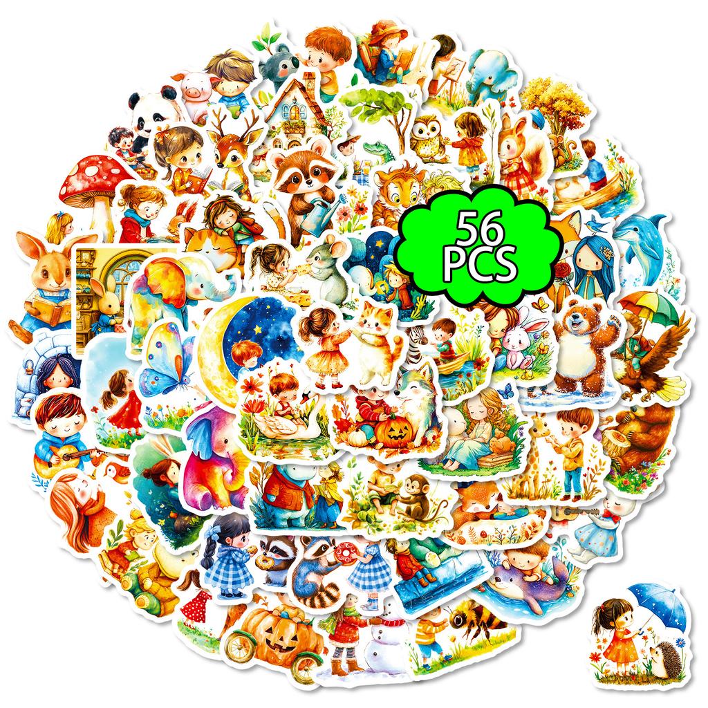 56 Fairy Tale World Cute Cartoon Graffiti Stickers Fun Children'S Handmade Reward Stickers