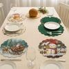2Pcs New Round Christmas Placemats Polyester Non-Slip Christmas Table Mats Xmas Placemat Wedding Party Decor