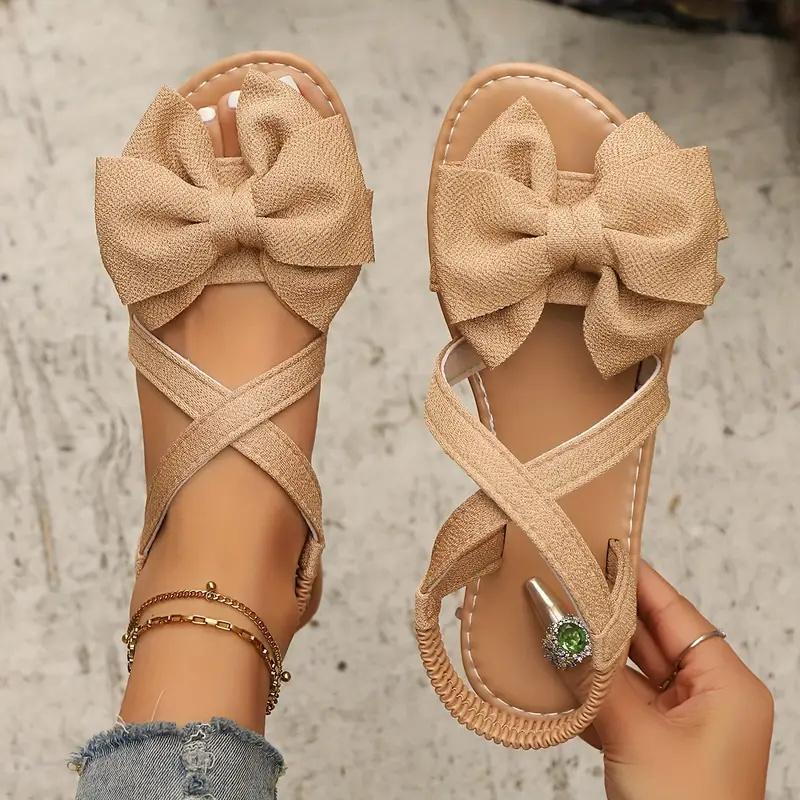 Fashion Women Anti-slip Trend Sandals 2025 New Summer Lightweight Sandals Fashion Beach Casual Slippers Outdoor Bow Tie Home Flat Shoes
