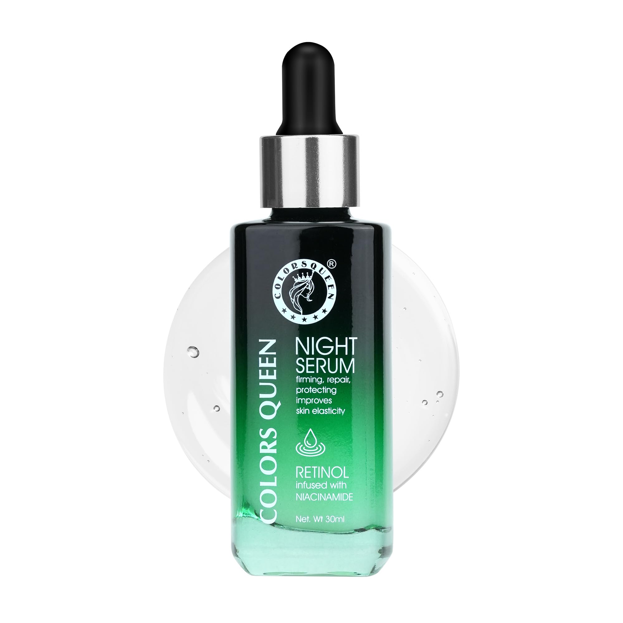 Сыворотка Colors Queen Retinol Ночная - 30 мл | Уменьшает мелкие морщины и морщины, Ночная сыворотка для лица против старения | Сыворотка для лица с ниацинамидом для более молодого вида кожи
