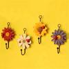 1Pcs Resin Flower Shape Hooks Wall Hangers Key Hat Towel Hooks For Home Kitchen Bathroom Cute Decoration Accessory Gadget