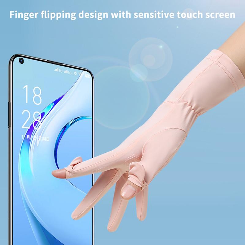 Thin Uv Protection Gloves Elastic Ice Silk Uv Protection Gloves Touch Screen Non-Slip Uv Protection Gloves Summer Raincoat