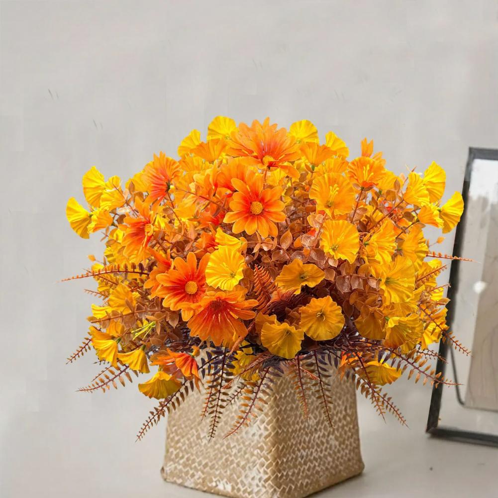 Artificial Eucalyptus Morning Glory Flowers, Fall Fake Flowers For Outdoor Planters Decorations, Reusable Silk Flowers Plants