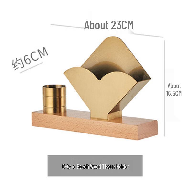 Solid Wood Heart-shaped Tissue Box with Toothpick Holder