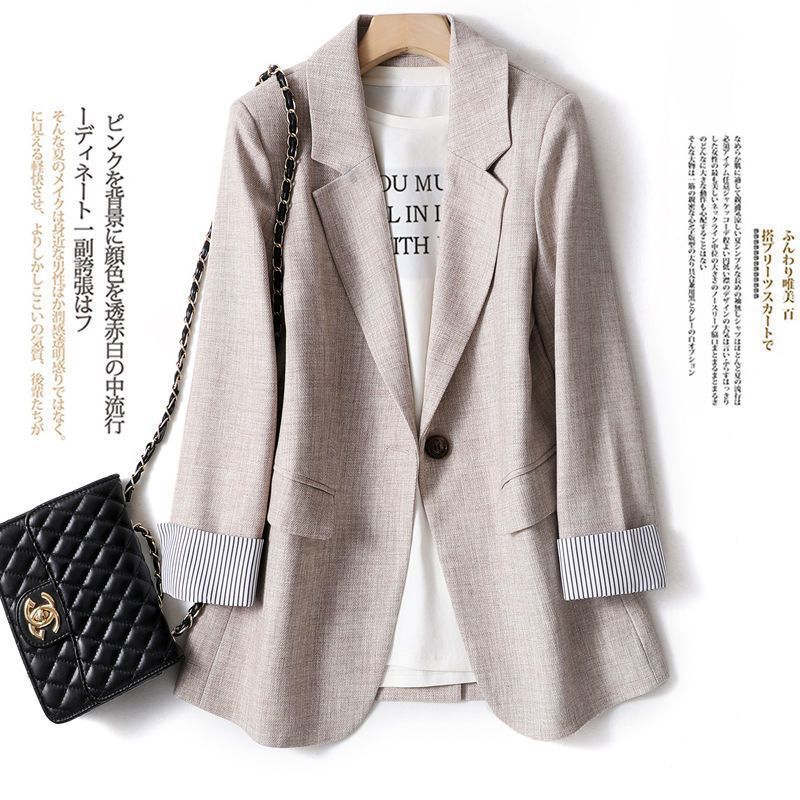 Women Korean Slim Fit Blazer Cardigan Casual Notched Lapel Long Sleeve Jacket Suit Plus Size