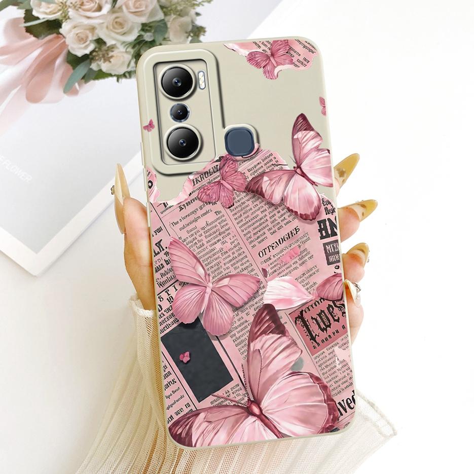 For Infinix Hot 20i Case Hot 20S X6827 Luxury Flowers Candy Painted Cover Soft Silicone Case For Infinix Hot 20 Play Hot20 Shell