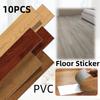 10Pcs 40x15cm PVC Floor Stickers Self-adhesive Stickers Waterproof Thickened Wood Grain Floor Stickers Stickers Living Room