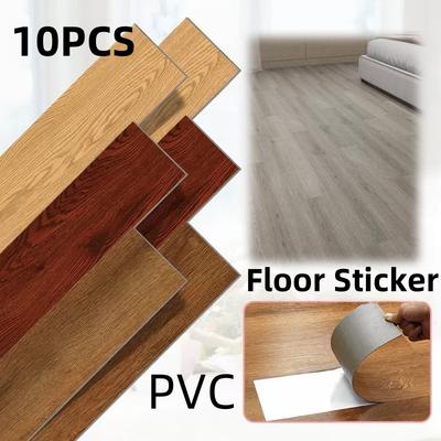 10 Pezzi 40x15cm Adesivi per Pavimenti in PVC Adesivi Autoadesivi Impermeabili Ispessiti Adesivi Effetto Legno Soggiorno