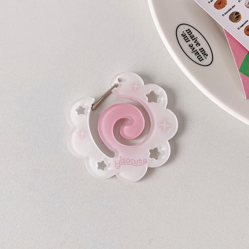 Ins Style Cute Acrylic Cartoon Keychain Holder Kawaii Fruit Cupcake Star Shape Decoration Bag Pendant Hook Keychain