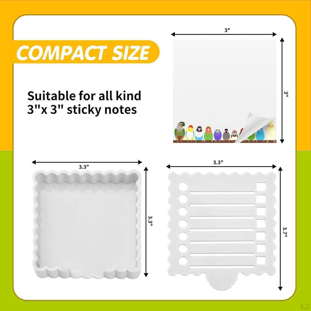 Sticky Notes Holder with Stencil Dispenser Desk Organizer Self Sticks Notepad for Dorm
