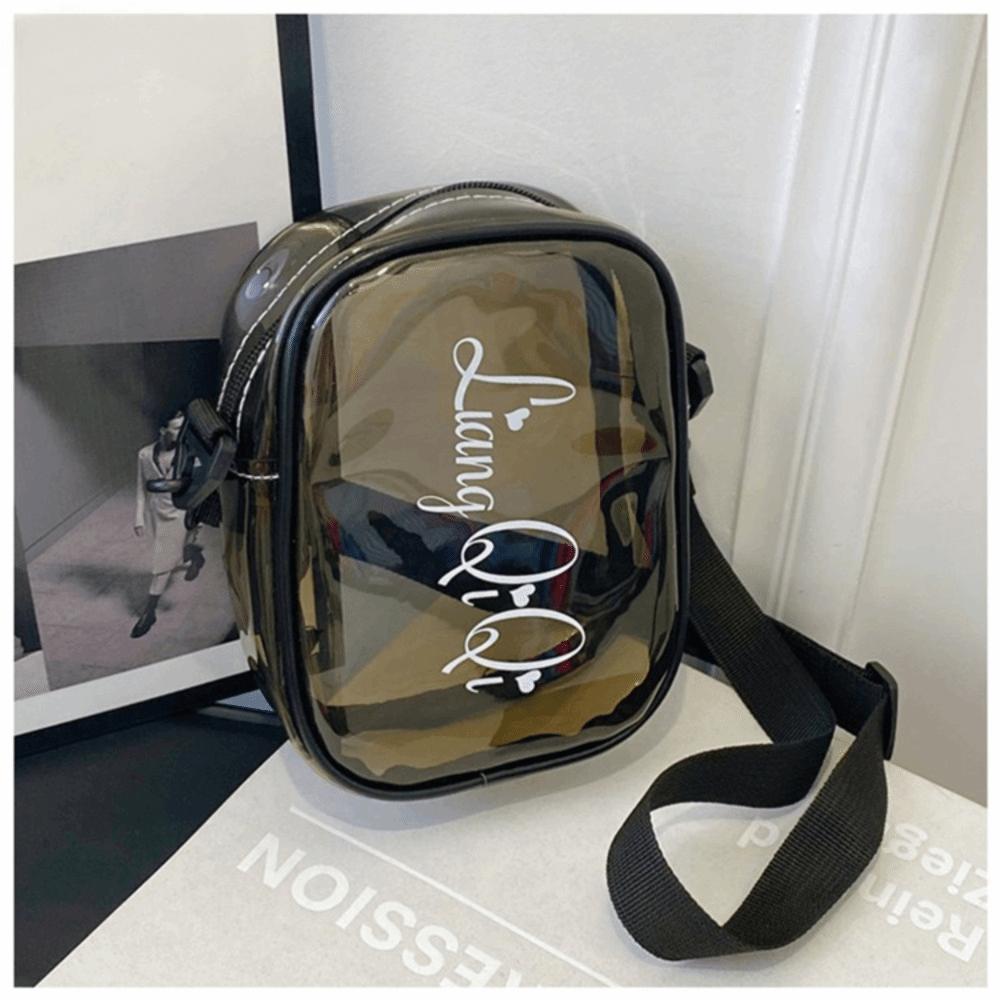 

Clear Shoulder Bag Waterproof Transparent Jelly Bag Small Square Bag Crossbody Bags Purses Black 1