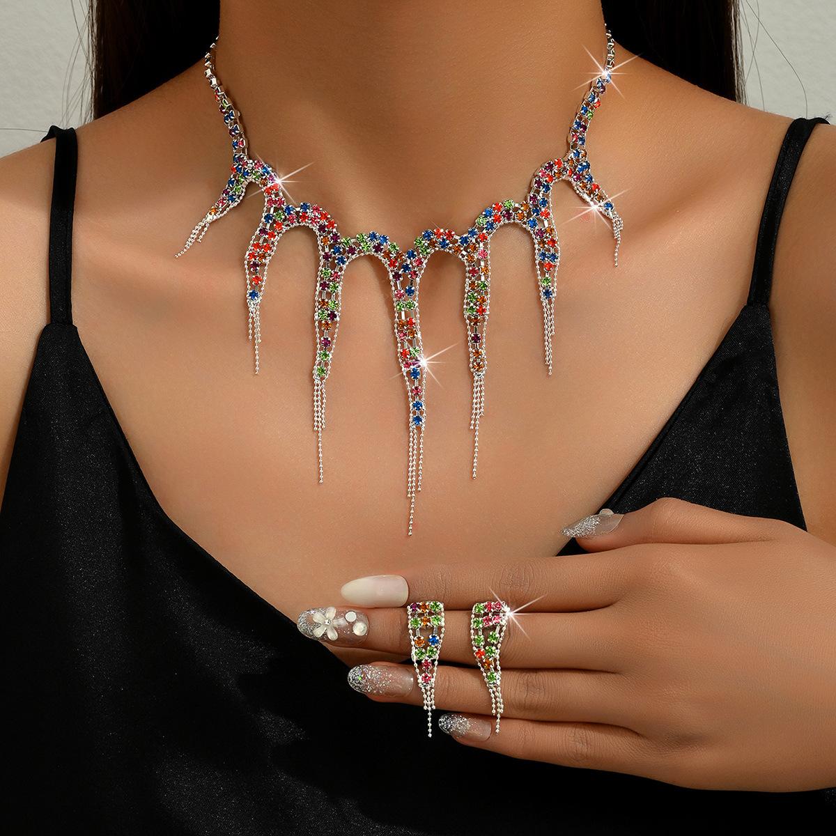 

Ожерелье со стразами, серьги для невесты, подружки невесты, комплекты ювелирных изделий для свадебной вечеринки