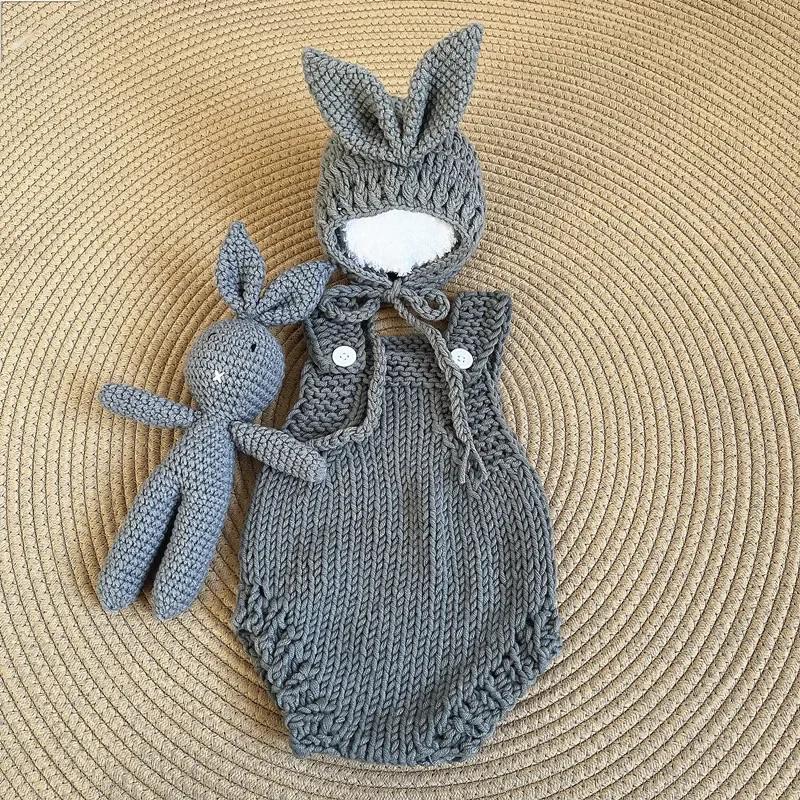 Children's Baby Photography Clothing Cute Knitted Sweater with Hat Soft Comfortable Winter Warm Outfit Ideal Newborn Photoshoots