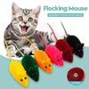 3Pcs New Interactive Sound Plush Rubber Vinyl Mouse Pet Cat Realistic Sound Toys Flocking Mouse Funny Cat Toys Random Colors Pet Toys