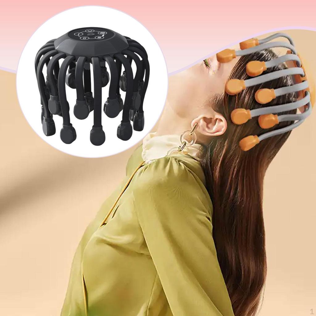 Head Massager Easy Use Gift Relaxation 5 Adjustable Modes Soft Octopus Claws