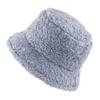 Women Lamb Bucket Hat Autumn Winter Thicken Plush Wool Warm Flat Top Fisherman Hats Outdoor Windproof Panama Bowl Beanie Caps