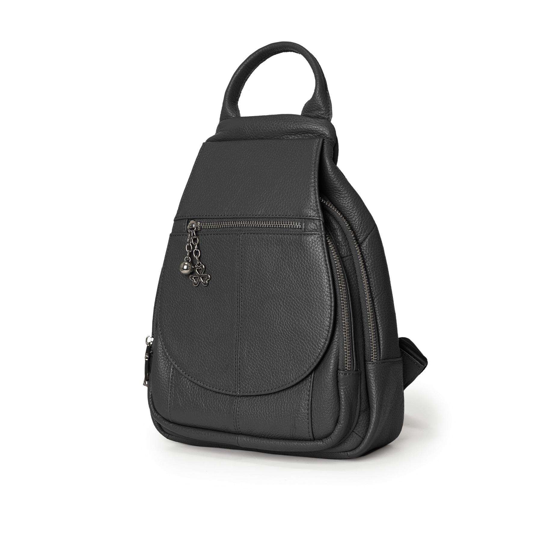 

Женский многофункциональный рюкзак-сумка из натуральной коровьей кожи - Повседневный и стильный для поездок на работу. чёрный