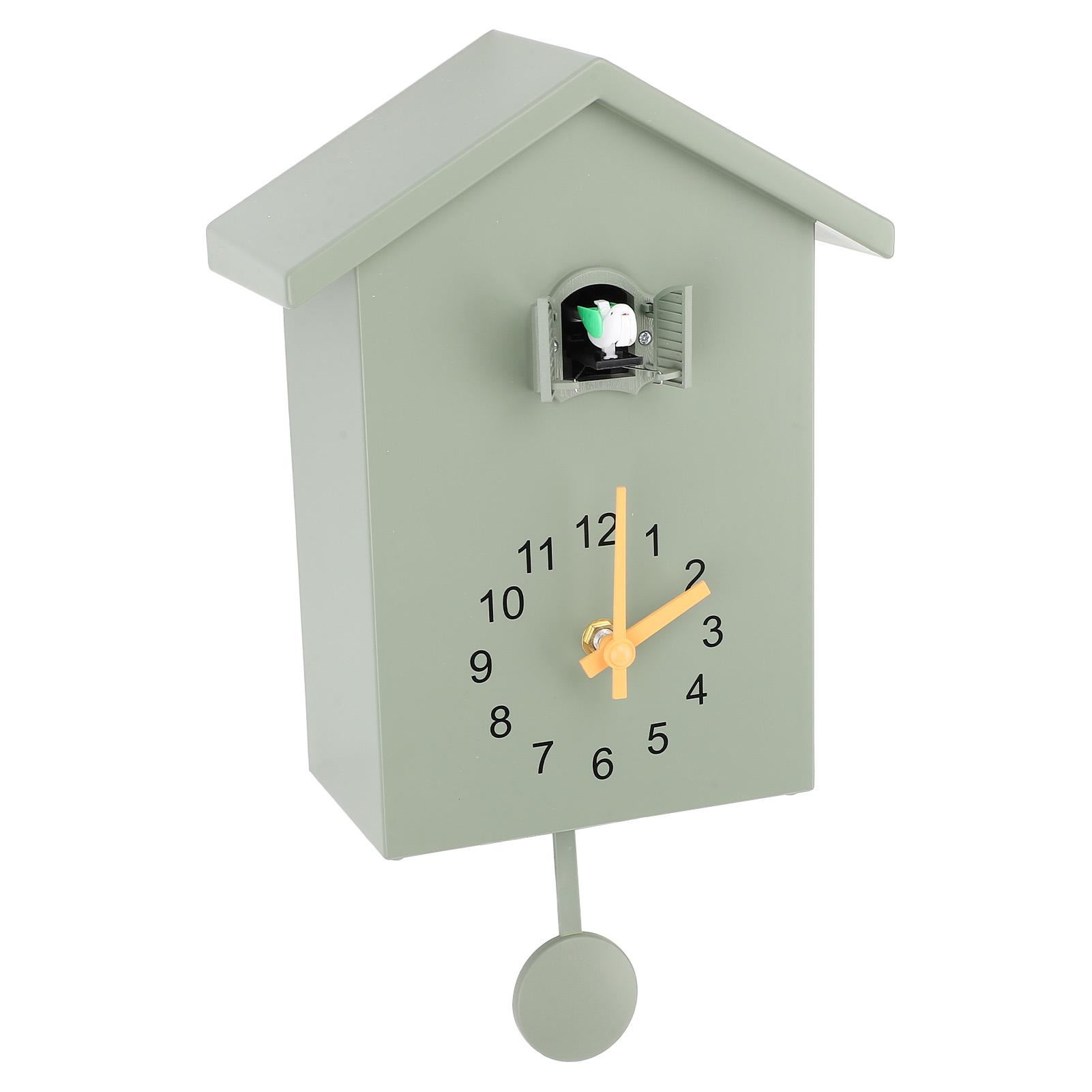 

Bird House Wall Clock Bird Voice Call Nordic Style Bird House Pendulum Wall Hanging Clock for Office Bedroom Living Room