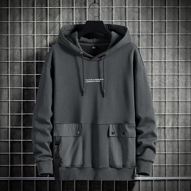 Large Men's Casual Style, Fat and Oversized Pullover Top, Versatile Loose Spring and Autumn Pullover Hoodie