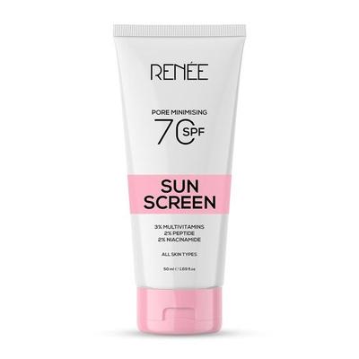 Protector solar minimizador de poros RENEE FPS 70 con 2 % de niacinamida para todas las pieles, 2 % de péptidos y 3 % de multivitaminas, 50 ml