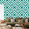 Wallpaper Casual checkerboard turquoise, white, celadon and mint 50x1000