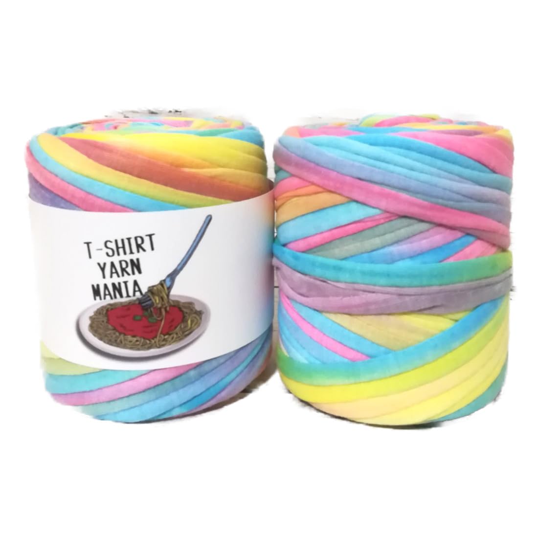 

YARN MANIA 45m x 2 Mixed Color Fabric Knitting Set of 2 Balls T-SHIRT T-Shirt Yarn, Approx. Balls, Yarn, Crafts, Handmade, Yarn, (Pink, Yellow, Blue)