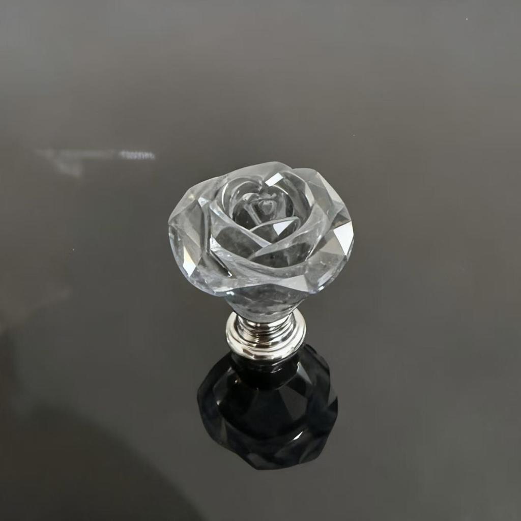 Mânăr de sertar din sticlă cu cristal roz de 30 mm - Stil Retro European pentru Dulap sau Comodă