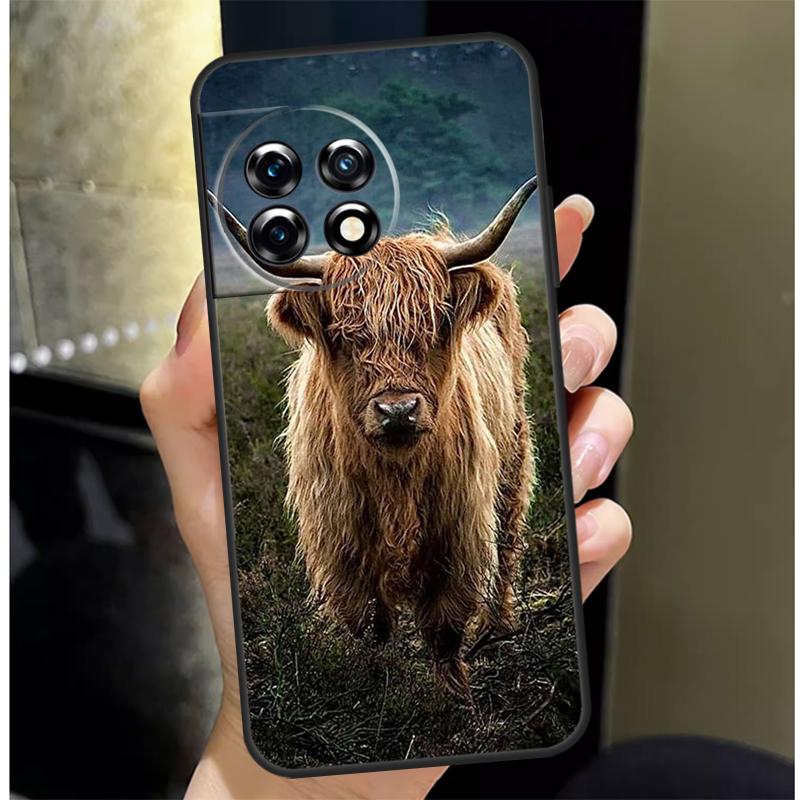 Highland Cow Scottish Art Cover For OnePlus 13 13R 12 12R 11 10 Pro 8T 10T OnePlus Nord 4 CE 3 2 Lite N30 N20 N10 Case