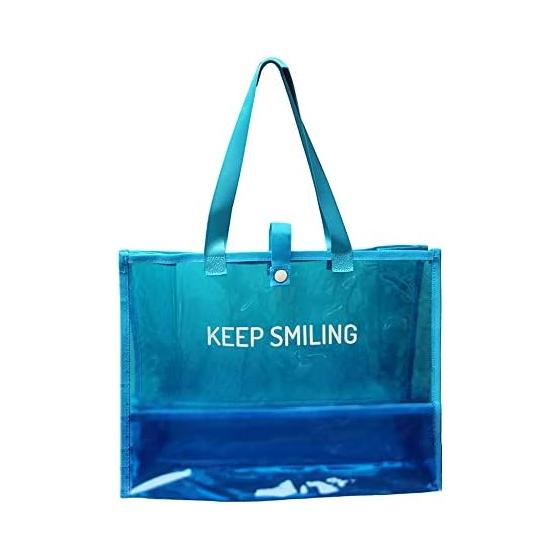 Pool bag for girls, boys, children, vinyl pool bag, elementary school student, SMILE, size: L