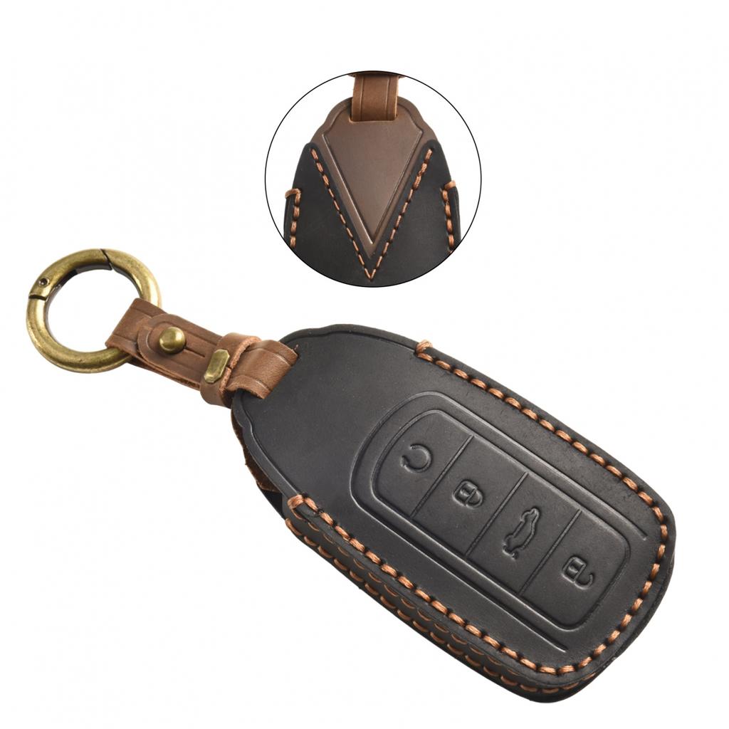 Autoschlüsselhülle 4 Tasten Schwarz Für Chery Omoda 5 Leder