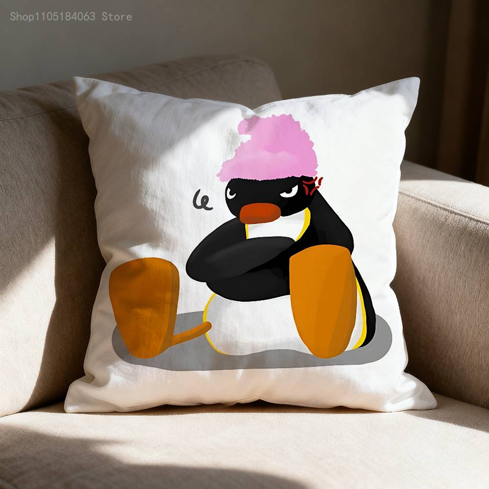 P-Pingu Pillowcases Bedroom Living Room Sofa Home Decor Polyester Cushion Cover with Zipper