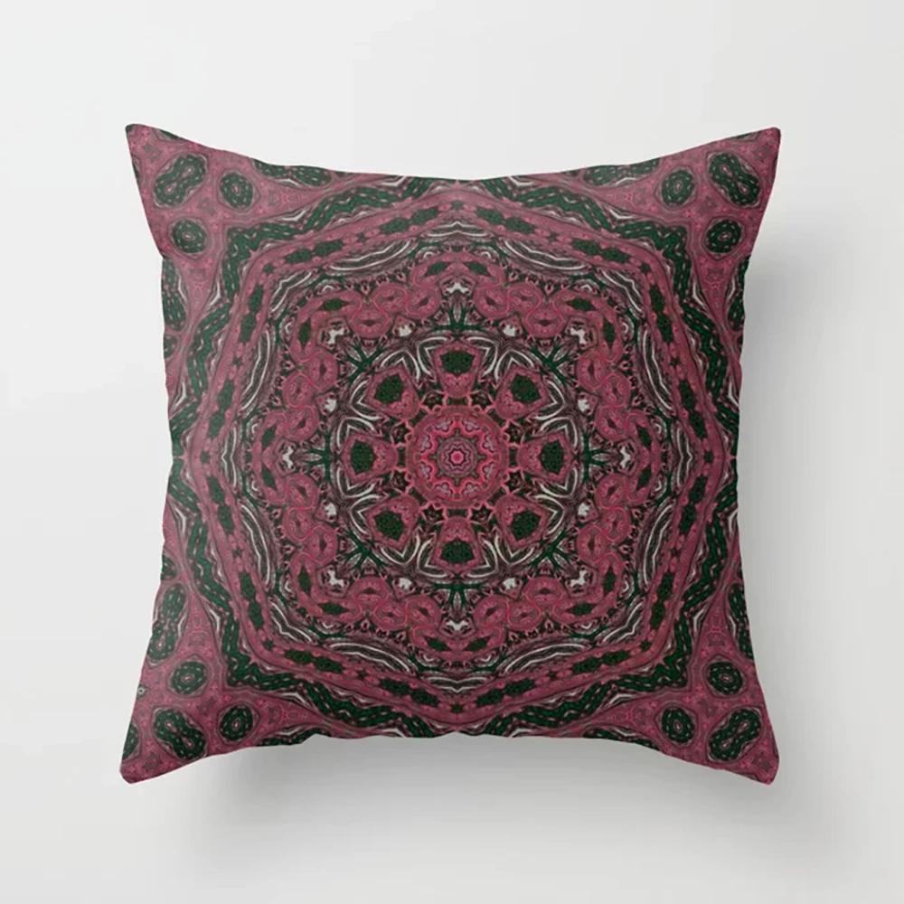 Home Decor Pillowcase Boho Psychedelic Texture Polyester Print  for Bedroom Living Room 45x45cm Funda De Almohada