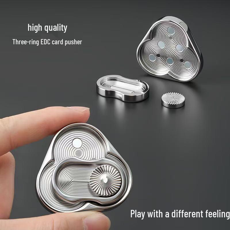 Triangle Rotating Spinner: EDC Three-Ring Snap Coin Decompression Hand Toy
