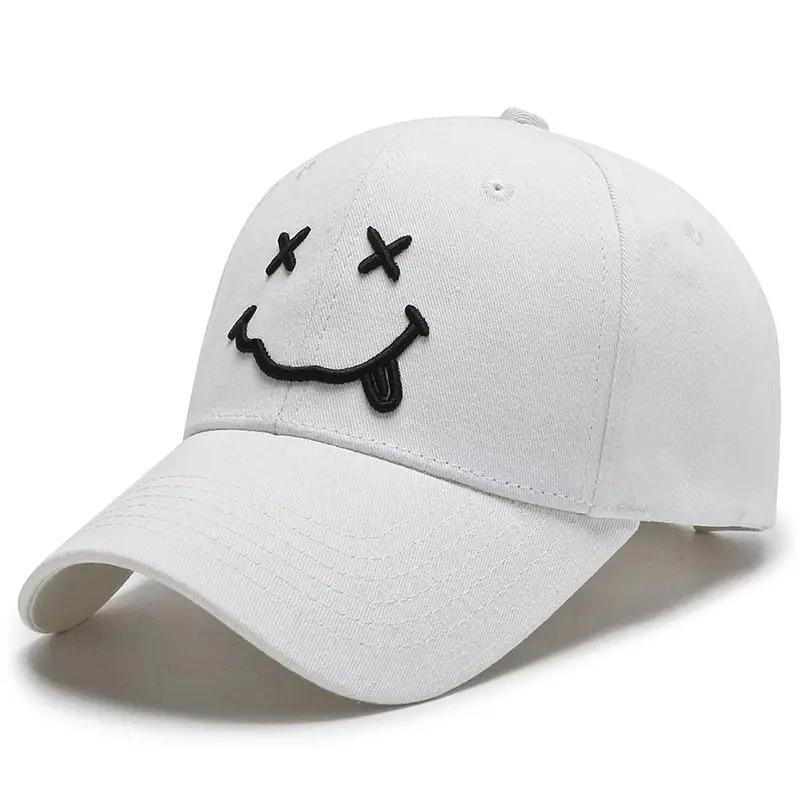 Unisex Smiling Face Embroidery Baseball Caps Spring Autumn Outdoor Adjustable Casual Hats Sunscreen Hat Sports Cap