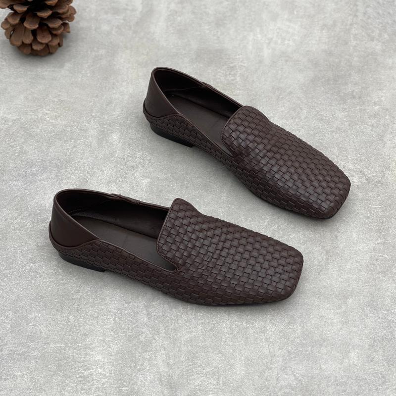 New Square-toed Casual Soft Leather Women's Shoes