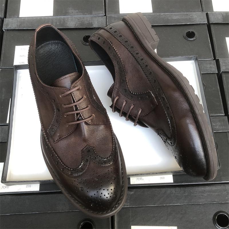 Soft Sole Soft Surface Brock Carved Leather Shoes Men'S Business Dress Leather Breathable Groom Wedding Shoes Men'S Leather Shoes