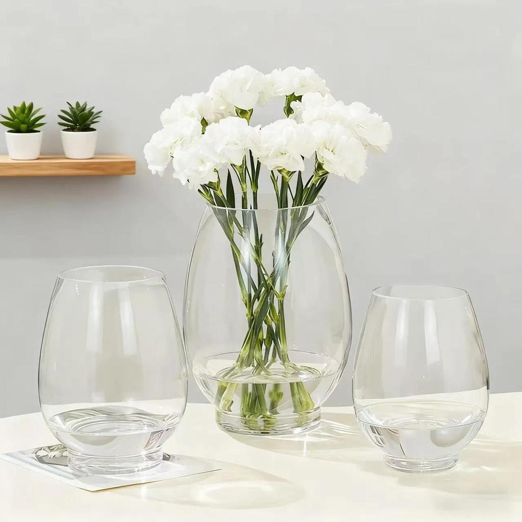 Round Glass Dinosaur Egg Hydroponic Vase Desktop Ornament for Plants