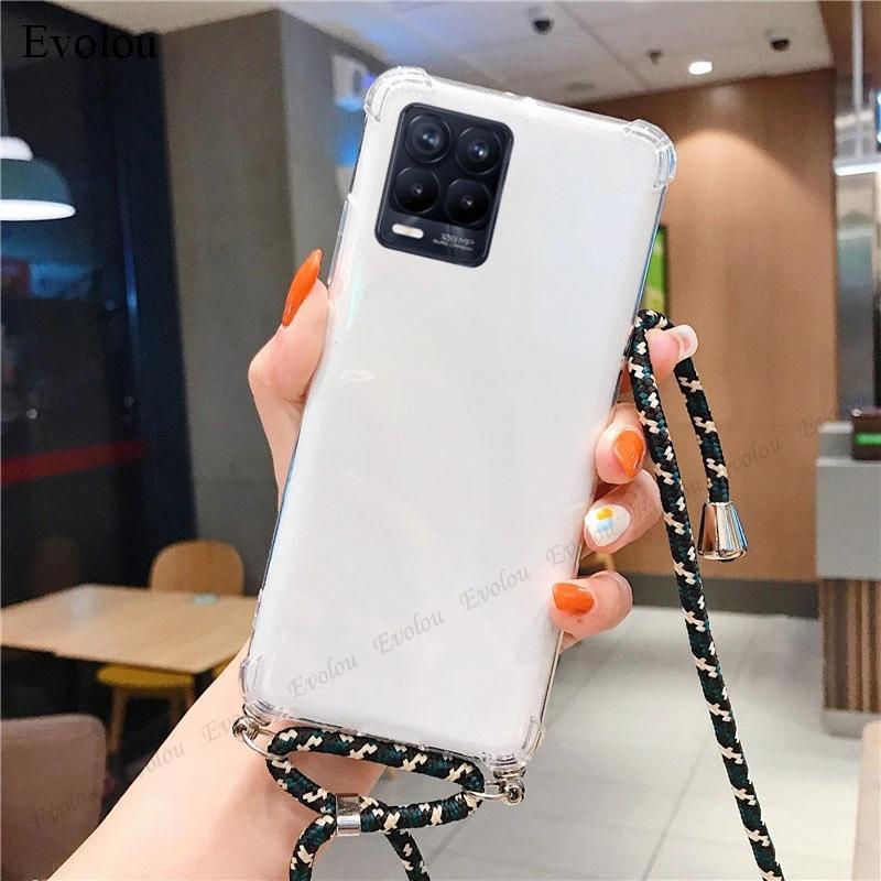 Crossbody Lanyard Case For Tecno Spark 20 Pro Plus 20C 10 9T 8P 7P Transparent Shockproof Soft Silicone Cover For Spark GO 2024