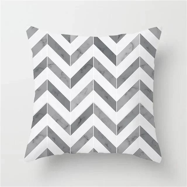 Geometric Cushion Covers Yellow Plaid Stripes Print Pillow Case For Home Chair Sofa Decoration Pillowcases 45cm*45cm