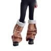 Faux Suedes Over Knee Leg Warmers for Women's Fleece Lined Oversized Flared Thigh High Long Leg Covers Socks Streetwear