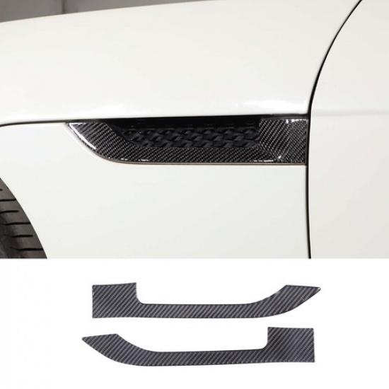 2 Stück Kohlefaser Seitenkotflügel Lüftungsschlitz Aufkleber Verkleidung Für Jaguar F-TYPE 2013-