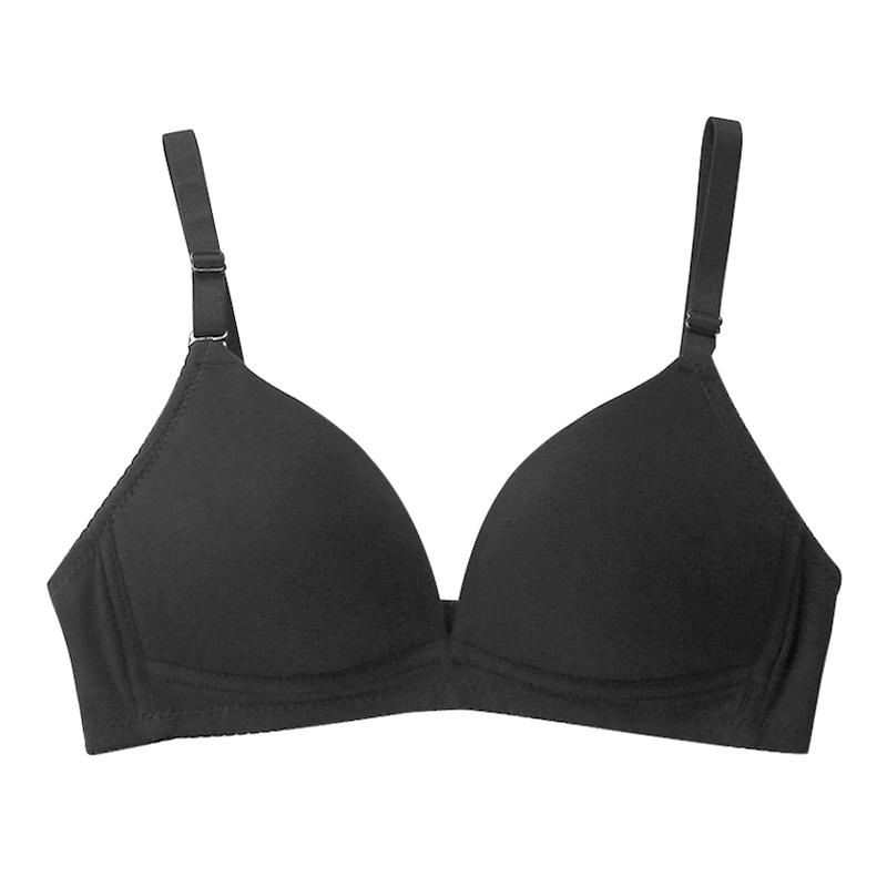 

1 шт. Подростковый удобный хлопковый мягкий подростковый бюстгальтер без косточек, тренировочный бюстгальтер, однотонный 36/80AB