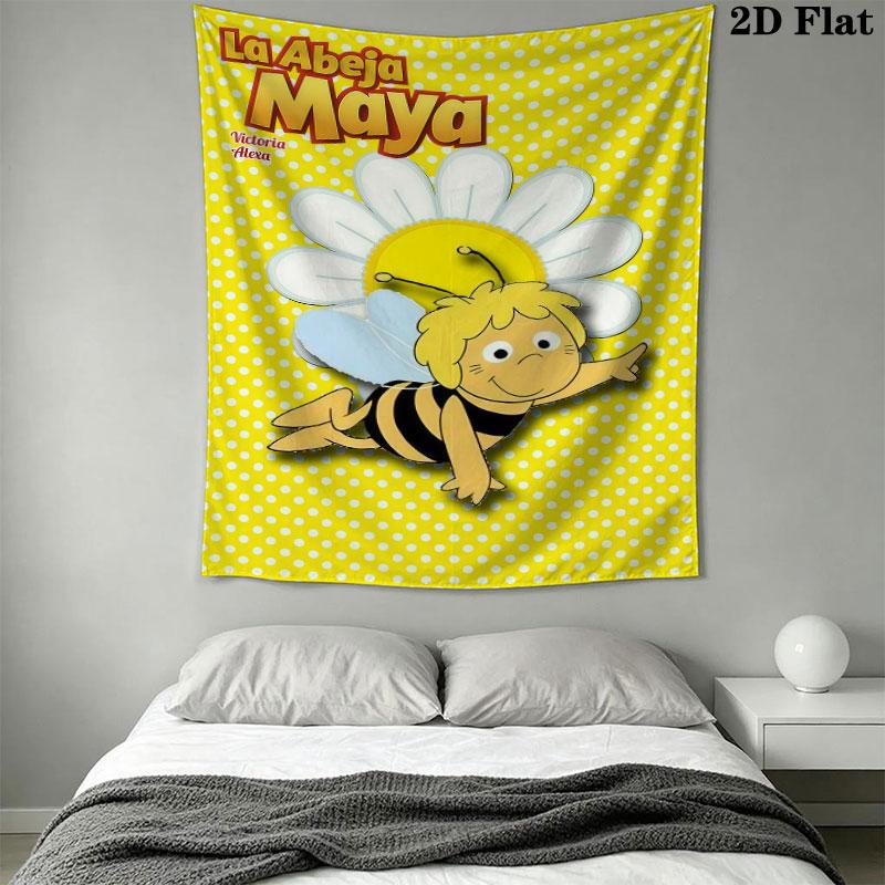 Maya the Bee Wall Tapestry Aesthetic Wall Hanging Printed Fabric Blanket Decorative Tapestries for Bedroom Living Room Home Decor