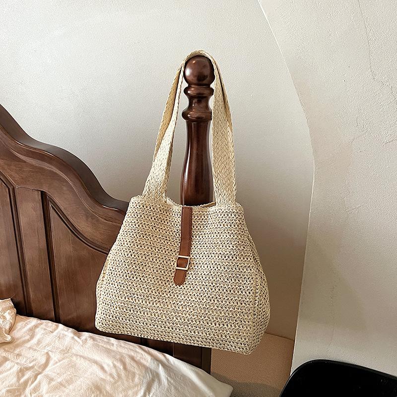 Simple Single-shoulder Large-capacity Tote Bag for Spring and Summer Beach