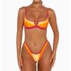 New Sexy V-neck Color Matching Gathering Split Swimsuit Bikini Swimsuit