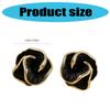 Elegant 3D Camellia Studs Earrings Portable Accessory for Women Stylish Black Tone with Sturdy Alloy Materials