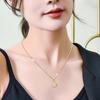 Cute Bunny Pendant Imitation White Jade Rabbit 18K Gold Titanium Steel Necklace Women'S Light Luxury Niche High Sense