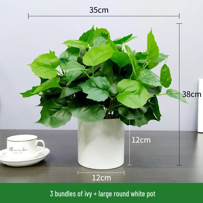 Nordic Artificial Green Plant Bonsai for Office or Home Decor - Small Indoor Potted Ornament