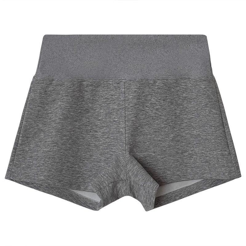 Women's High-Waist Gray Sports Shorts: Slimming, Hip-Hugging, Casual Outerwear for Spring/Summer 2026